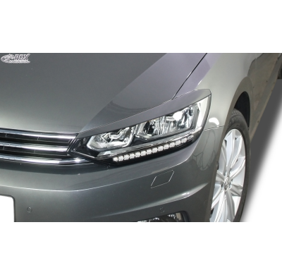 RDX Pestañas de faros para VW Touran 5T (2015+; solo para faros LED) Light Brows Conjunto para ambos lados. Fabricado en plástic