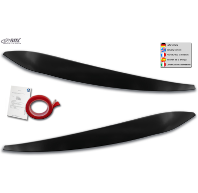 RDX Pestañas de faros para VW Touran 5T (2015+; solo para faros LED) Light Brows Conjunto para ambos lados. Fabricado en plástic