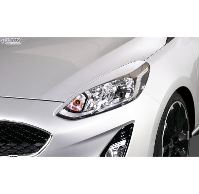 RDX Pestañas de faros para FORD Fiesta MK8 JHH (2017-2022) Light Brows NEGRO BRILLANTE Conjunto para ambos lados. Fabricado en p