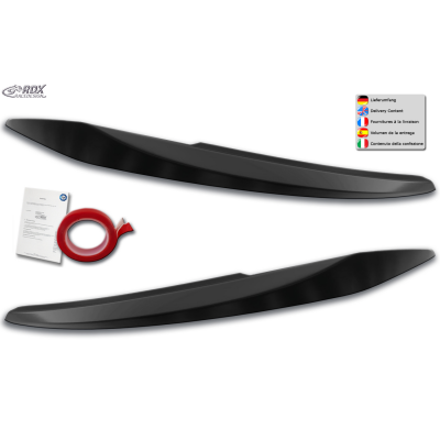 RDX Pestañas de faros para VW Touran 5T (2015+; sólo para faros halógenos) Light Brows Conjunto para ambos lados. Fabricado en p