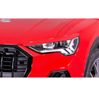 RDX Pestañas de faros para AUDI Q3 F3 (2019+) Light Brows Conjunto para ambos lados. Fabricado en plástico PUR/ABS. Incluye homo