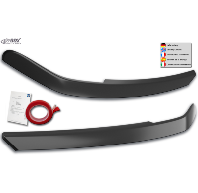 RDX Pestañas de faros para AUDI A6 4K C8 2F (2018+) Light Brows NEGRO BRILLANTE Conjunto para ambos lados. Fabricado en plástico