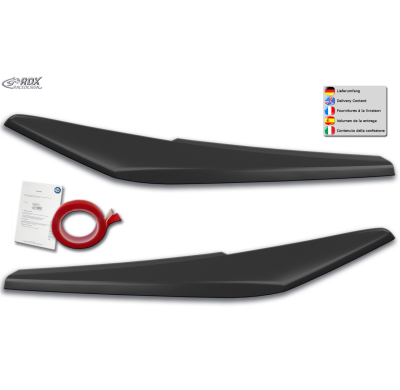 RDX Pestañas de faros para AUDI Q2 GA (2016+) Light Brows Conjunto para ambos lados. Fabricado en plástico PUR/ABS. Incluye homo