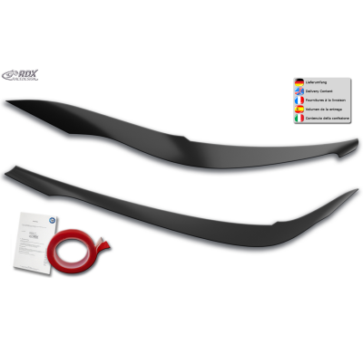 RDX Pestañas de faros para BMW Serie 3 G20 G21 Light Brows NEGRO BRILLANTE Conjunto para ambos lados. Fabricado en plástico PUR/
