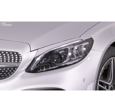 RDX Pestañas de faros para MERCEDES Clase C W205, S205, C205 (2014-2021) Light Brows Conjunto para ambos lados. Fabricado en plá