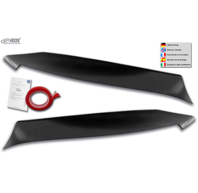 RDX Pestañas de faros para MERCEDES Clase C W205, S205, C205 (2014-2021) Light Brows Conjunto para ambos lados. Fabricado en plá