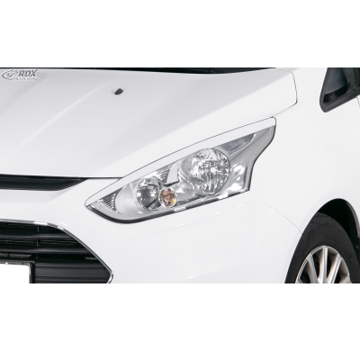 RDX Pestañas de faros para FORD B-Max JK8 (2012-2017) Light Brows Conjunto para ambos lados. Fabricado en plástico PUR/ABS. Incl