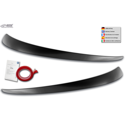 RDX Pestañas de faros para HYUNDAI i30 PD PDE (2017-2021) Light Brows NEGRO BRILLANTE Conjunto para ambos lados. Fabricado en pl