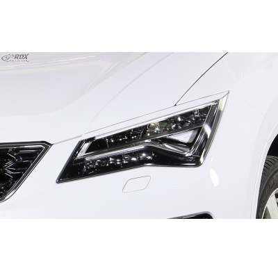 RDX Pestañas de faros para SEAT Ateca y CUPRA Ateca 5FP (2016-2021) Light Brows NEGRO BRILLANTE Conjunto para ambos lados. Fabri