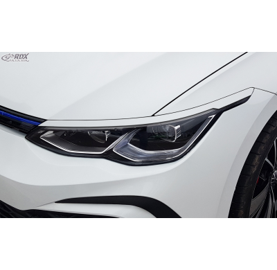 RDX Pestañas de faros para VW Golf 8 CD/CDV Light Brows Conjunto para ambos lados. Fabricado en plástico PUR/ABS. Incluye homolo