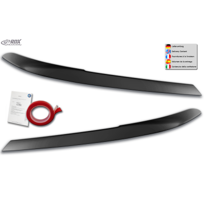 RDX Pestañas de faros para VW Passat 3G B8 (2014-2019 y 2019+) Light Brows Conjunto para ambos lados. Fabricado en plástico PUR/