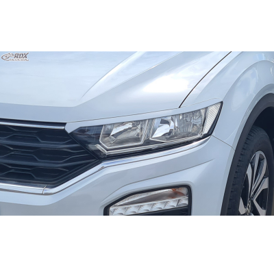 RDX Pestañas de faros para VW T-Roc A1 (2017-2021) Light Brows Conjunto para ambos lados. Fabricado en plástico PUR/ABS. Incluye