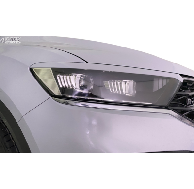 RDX Pestañas de faros para VW T-Roc A1 (2017-2021) Light Brows Conjunto para ambos lados. Fabricado en plástico PUR/ABS. Incluye