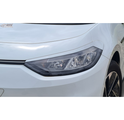 RDX Pestañas de faros para VW ID.3 ID3 E1 Light Brows Conjunto para ambos lados. Fabricado en plástico PUR/ABS. Incluye homologa