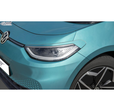 RDX Pestañas de faros para VW ID.3 ID3 E1 Light Brows Conjunto para ambos lados. Fabricado en plástico PUR/ABS. Incluye homologa