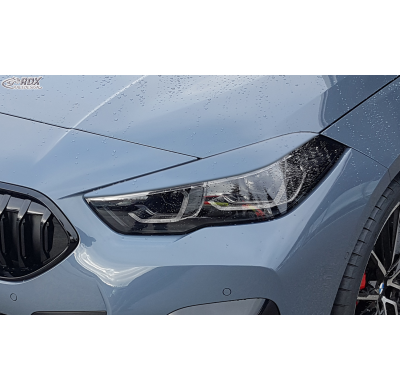 RDX Pestañas de faros para BMW Serie 2 Gran Coupé F44 Light Brows Conjunto para ambos lados. Fabricado en plástico PUR/ABS. Incl