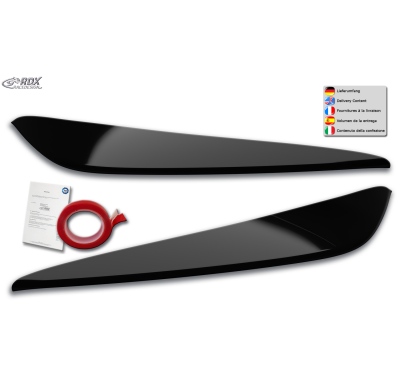 Pestañas de faros RDX para BMW Serie 2 Gran Coupé F44, color negro brillante, cejas de luz Rdx Racedesign