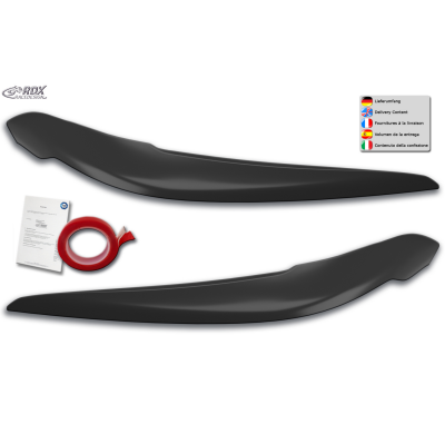 RDX Pestañas de faros para BMW Serie 1 F20 / F21 (2015-2019) Light Brows Conjunto para ambos lados. Fabricado en plástico PUR/AB