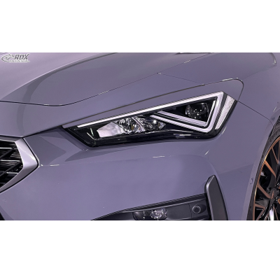RDX Pestañas de faros para SEAT & CUPRA Leon (KL, 2020+) / CUPRA Formentor (KM, 2020+) Light Brows Conjunto para ambos lados. Fa
