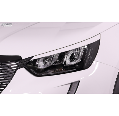 RDX Pestañas de faros para PEUGEOT 208 y 2008 (U) 2019+ Light Brows Conjunto para ambos lados. Fabricado en plástico PUR/ABS. In