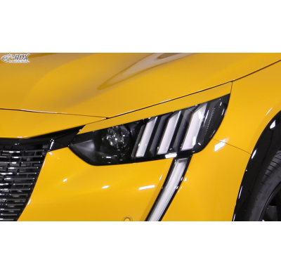 RDX Pestañas de faros para PEUGEOT 208 y 2008 (U) 2019+ Light Brows Conjunto para ambos lados. Fabricado en plástico PUR/ABS. In
