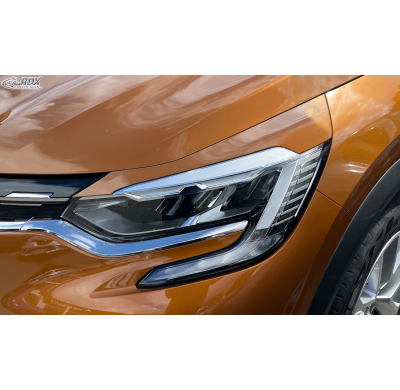 RDX Pestañas de faros para RENAULT Captur II (RJB, 2020+) Light Brows Conjunto para ambos lados. Fabricado en plástico PUR/ABS.