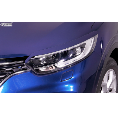 RDX Pestañas de faros para RENAULT Kadjar RFE (2015-2022) Light Brows Conjunto para ambos lados. Fabricado en plástico PUR/ABS.