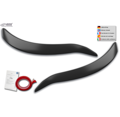 RDX Pestañas de faros para RENAULT Kadjar RFE (2015-2022) Light Brows Conjunto para ambos lados. Fabricado en plástico PUR/ABS.