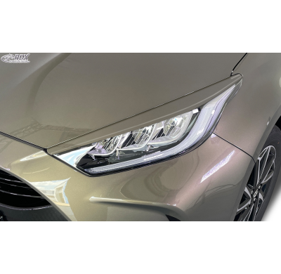 RDX Pestañas de faros para TOYOTA Yaris (XPA1) 2020+ Light Brows Conjunto para ambos lados. Fabricado en plástico PUR/ABS. Inclu
