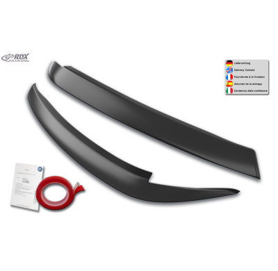 RDX Pestañas de faros para VW Caddy SK / SKN (2020+) Light Brows Conjunto para ambos lados. Fabricado en plástico PUR/ABS. Inclu