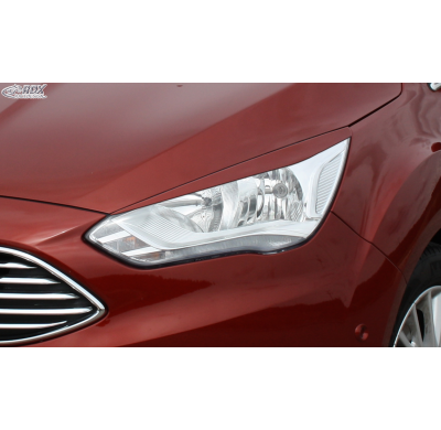 RDX Pestañas de faros para FORD C-Max DXA (2015-2019) Light Brows Conjunto para ambos lados. Fabricado en plástico PUR/ABS. Incl