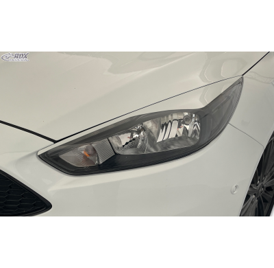 RDX Pestañas de faros para FORD Focus 3 Facelift (2015-2018) Light Brows Conjunto para ambos lados. Fabricado en plástico PUR/AB