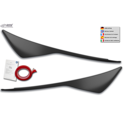RDX Pestañas de faros para FORD Focus 3 Facelift (2015-2018) Light Brows Conjunto para ambos lados. Fabricado en plástico PUR/AB