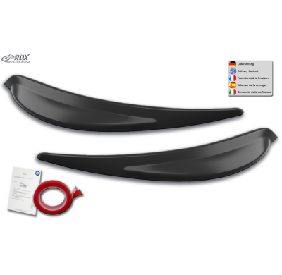 RDX Pestañas de faros para DACIA Lodgy & Dokker SD (2012-2022) Light Brows Conjunto para ambos lados. Fabricado en plástico PUR/