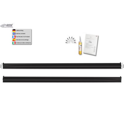 Faldones laterales RDX para DACIA Sandero 1 (SD/SDR) "Edition" Conjunto para ambos lados. Fabricado en plástico ABS. Incluye hom