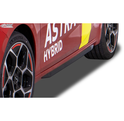 Faldones laterales RDX para OPEL Astra L "Slim" Conjunto para ambos lados. Fabricado en plástico ABS. Negro de alto brillo. Incl