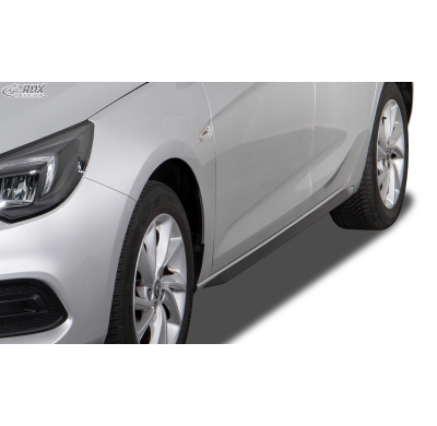 RDX Faldones laterales para OPEL Astra K (2015-2021) "Slim" Conjunto para ambos lados. Fabricado en plástico ABS. Negro de alto