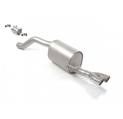 Silencioso trasero en acero inox con salidas redondas 2x70 mm Sport Line asimetricas</p>
 Línea con diámetro mejorado 70 mm
 
 C