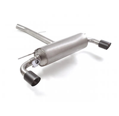 Silencioso trasero doble en acero inox con salidas redondas 100 mm Carbon Shot 
 con valvula integradas.Las válvula es accionada