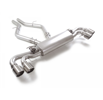 Silencioso trasero doble en acero inox con salidas redondas 2 / 114 mm Sport Line</p>
 con valvulas integradas.Las válvulas son