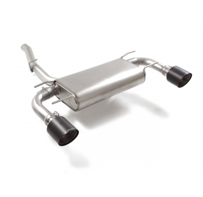Silencioso trasero doble en acero inox con salidas redondas 118 mm Carbon Shot
 Línea con diámetro mejorado 63,5 mm 
 
 CON HOMO