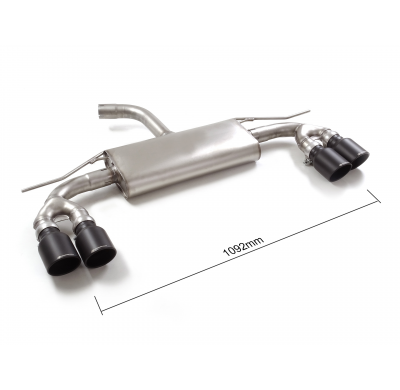 Silencioso trasero doble en acero inox con salidas redondas 2 / 102 mm Sport Line Black asimetricas</p>
 Línea con diámetro mejo