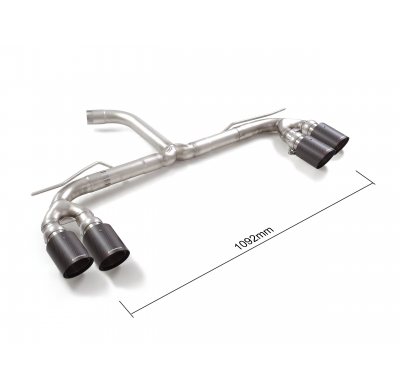 Tramo trasero grupo N dobles en acero inox con salidas redonda 2x100 mm Carbon Shot asimetricas</p>
 Línea con diámetro mejorado