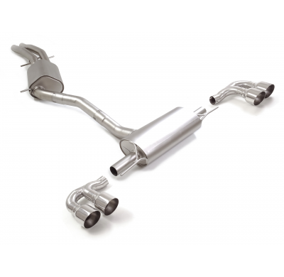 Tramo intermedio grupo N en acero inox + Silencioso trasero doble en acero inox con salidas redondas 2 / 108 mm Sport Line</p>