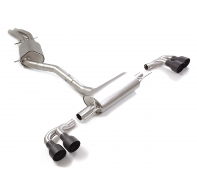 Tramo intermedio grupo N en acero inox + Silencioso trasero doble en acero inox con salidas redondas 2 / 108 mm Sport Line Black
