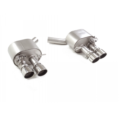 Silencioso trasero doble en acero inox con salidas redondas 2 / 102 mm Sport Line asimetricas</p>
 con valvulas integradas.Las v