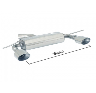 Escape Trasero Doble Acero Inox Salidas Ovaladas 135x90 Mm - Modificación Del Parachoques Original  Seat Leon Mk2 (1p) 2.0t