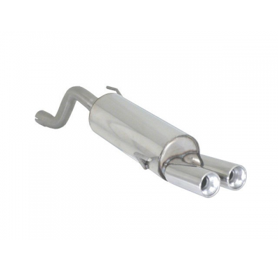 Silencioso Trasero Acero Inox Salidas Redondas 2x80 Mm Asimetricas
 Línea Con Diámetro Mejorado 60 Mm 
 Abarth Grande Punto Evo