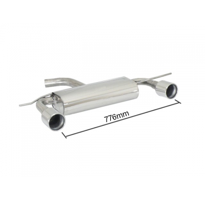 Escape Trasero Doble Acero Inox Salidas Redondas 102 Mm - Modificación Del Parachoques Original
  Volkswagen Scirocco(13) 1.