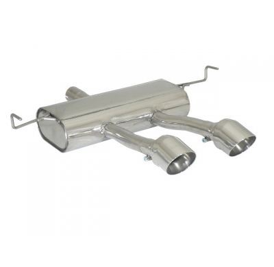 Escape Trasero Acero Inox Salidas Redondas Centrales 2x102 Mm Sport Line - Modificación Del Parachoques Original - Añadido T